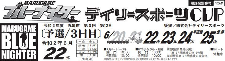 【6/22 丸亀競艇予想】デイリースポーツカップ(2020) 3日目の買い目を大公開！