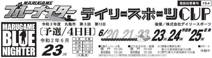 【6/23 丸亀競艇予想】デイリースポーツカップ(2020) 4日目の買い目を大公開！