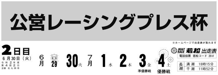 【6/30 若松競艇予想】公営レーシングプレス杯(2020) 2日目の買い目を大公開！