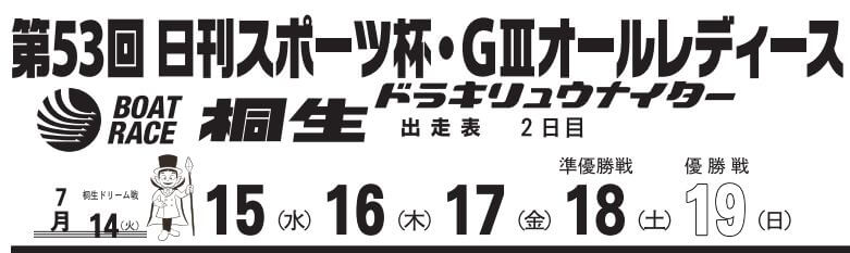 【7/15 桐生競艇予想】G3第53回日刊スポーツ杯 オールレディース(2020) 2日目の買い目を大公開！