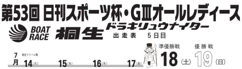 【7/18 桐生競艇予想】G3第53回日刊スポーツ杯 オールレディース(2020) 5日目の買い目を大公開！