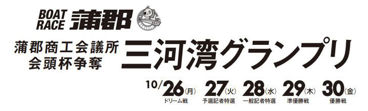 【10/26 蒲郡競艇予想】蒲郡商工会議所会頭杯争奪 三河湾グランプリ(2020) 初日の買い目を大公開！