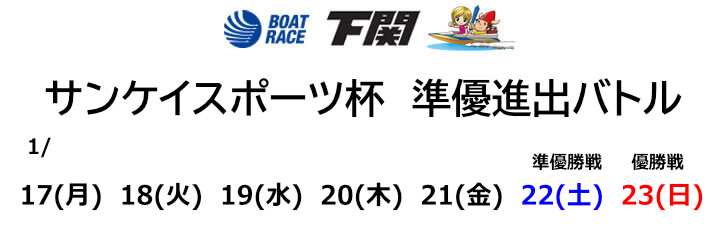 【1/17 下関競艇予想】サンケイスポーツ杯 準優進出バトル初日(2022) 12Rの買い目を大公開！