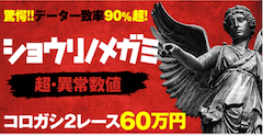 ショウリノメガミ
2レースコロガシ60万円