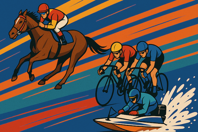 競馬・競艇・競輪の違いと稼ぎ方を徹底比較！初心者でも失敗しない選び方とは？競馬・競輪・競艇イメージ画像