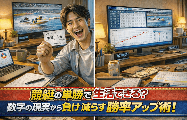 競艇の単勝で生活できる?数字の現実から負けを減らす勝率アップ術!