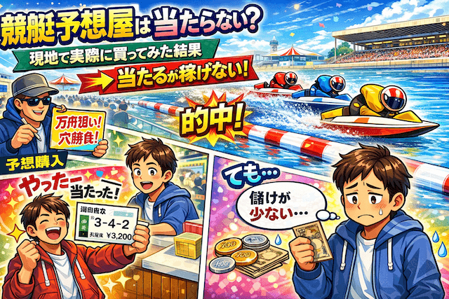 競艇予想屋は当たらない？現地で実際に買ってみた結論→当たるが稼げない